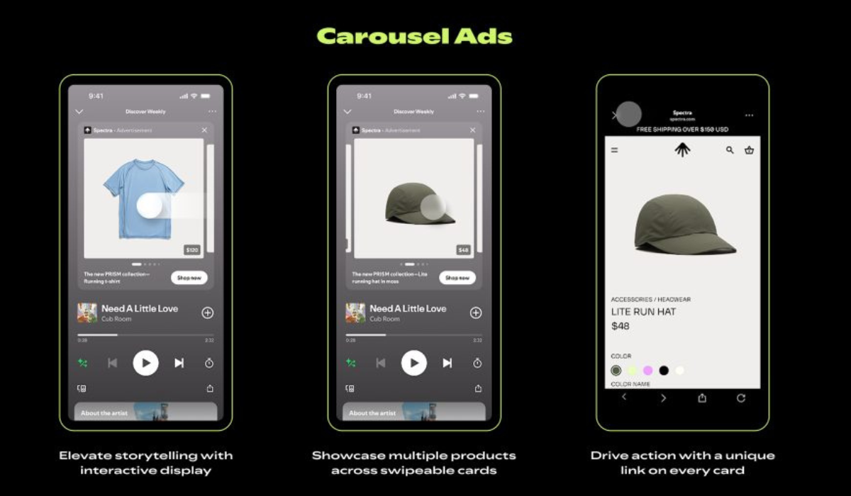 Spotify führt Karussell-Anzeigen und Playlist-Sponsoring ein