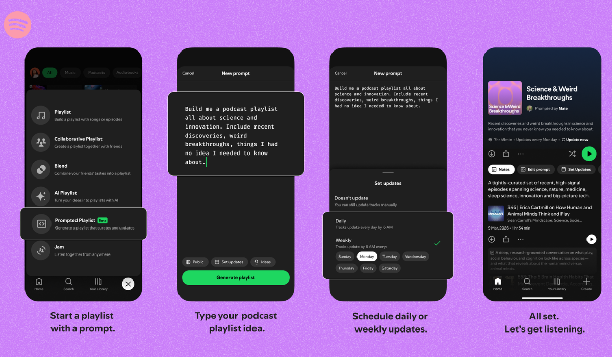 Spotify lässt KI jetzt auch Podcast-Playlists bauen